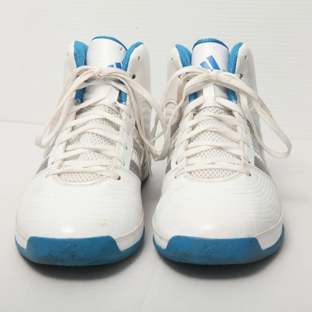 Adidas Commander TD 4 Men's 8.5 White Blue High Top Basketball Shoes